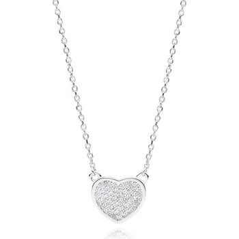 Náhrdelník Sylv Stříbrný náhrdelník SRDCE 11x13 mm se Zirkony Ag 925/1000