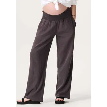 Ležérní těhotenské kalhoty s řaseným lemem -šedé Forged Iron, bavlna Velikost: L