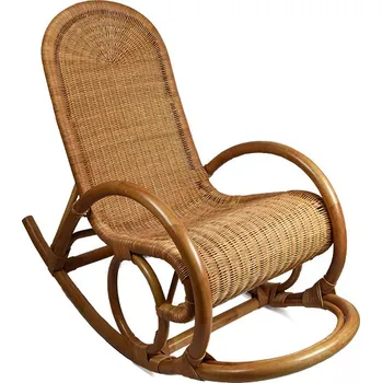 Křeslo Vingo Ratanové houpací křeslo - světle hnědé