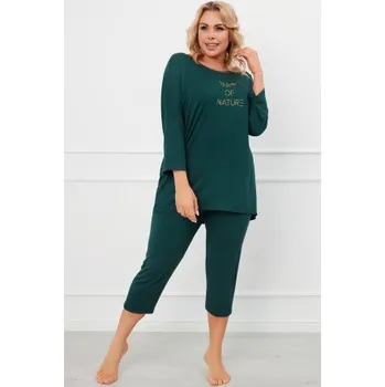 Dámské oblečení Tříčtvrteční dámské pyžamo Italian Fashion Natura - viskóza Zelená L
