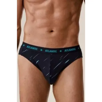 Pánské spodní prádlo 3 PACK slipy Atlantic 3MP-207/25 Tmavě modrá S