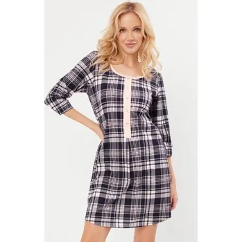 Dámská noční košile Noční košile Italian Fashion Dona - bavlna Tmavě modrá - lososová 2XL