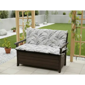 Zahradní lavice Prošívané sezení MARKUS - vzor 136, vzorovaný polstr na zahradní lavici - sedák s opěrkou, různé rozměry, Mybesthome Rozměr: 100x60x50 cm