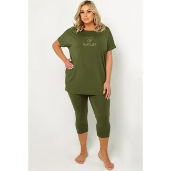 Dámské oblečení Dámské pyžamo Italian Fashion Natura - viskóza Khaki XL
