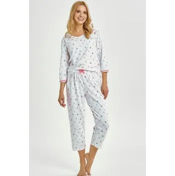 Dámské pyžamo Dámské pyžamo Taro Elodie - bavlna Bílo-růžová S
