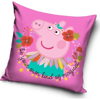 Polštář Dětský povlak na polštářek Prasátko Pepina Květinová Víla