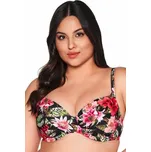 Nevyztužený horní díl plavek Ava Lingerie SK 219 Floral Černo-barevná 75D