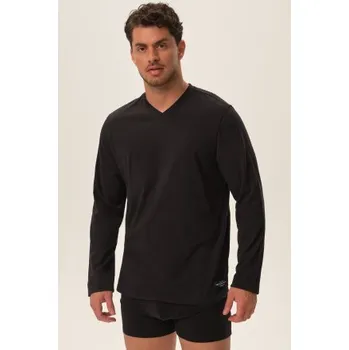 Pánský overall 2 PACK Triko s dlouhým rukávem Henderson Hunter - bavlna Černá 2XL