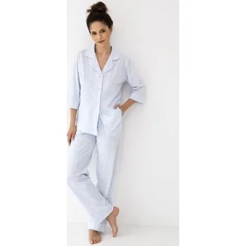 Dámské pyžamo Dámské propínací pyžamo Sensis Paloma Bílo-modrá L