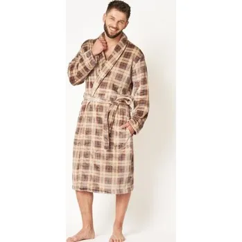 Pánský župan Key 402 B24 - soft Béžová M/L