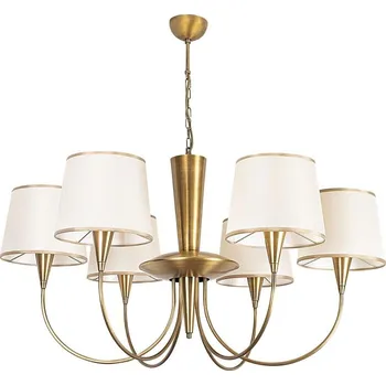 Lustr na řetězu PARDO 6xE27/40W/230V zlatá/krémová