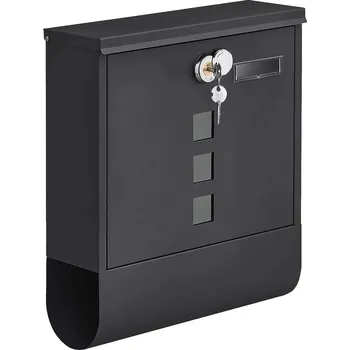 Poštovní schránka Moderní poštovní schránka s držákem na noviny, černá