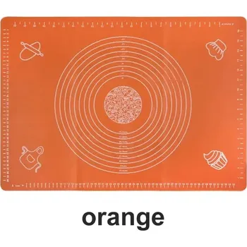 Váleček na těsto Silikonová podložka na válení těsta | kuchyňská pomůcka - pomerančový , 64x45