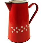Smaltovaný džbán 2 l červený s bílými puntíky