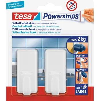 Izolační páska tesa POWERSTRIPS Lepicí háček Large Classic bílá Množství: 2 ks