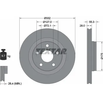 Brzdový kotouč Brzdový kotouč TEXTAR 92278803