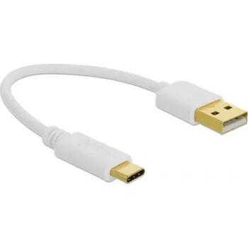 Mobilní telefon Delock USB kabel USB-A zástrčka, USB-C ® zástrčka 0.15 m bílá 85355