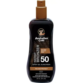 Přípravek na opalování Australian Gold - Spray Gel with Bronzer SPF50 - Ochranný gel ve spreji s přírodní bronzující složkou - 237 ml