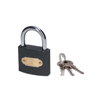 Visací zámek Visiací zámok ekko, čierna farba, oceľový, 38mm