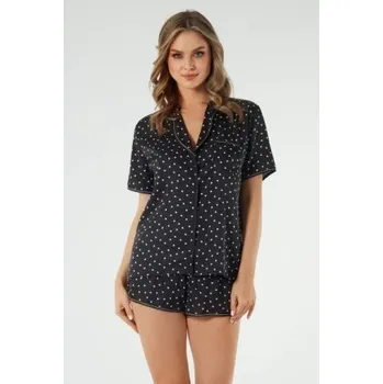 Dámské oblečení Dámské pyžamo Italian Fashion Ria - krátké nohavice Černo-bílá S
