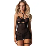 Sexy košilka Obsessive Arrowel Chemise Černá 2XL/3XL
