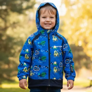 Chlapecká bunda Chlapecká softshellová bunda bez zateplení modrá Wolf B2363 (-rubová strana síťovina)