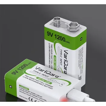 Článková baterie Li-ion baterie VariCore 9V 1200mAh + USB-C kabel