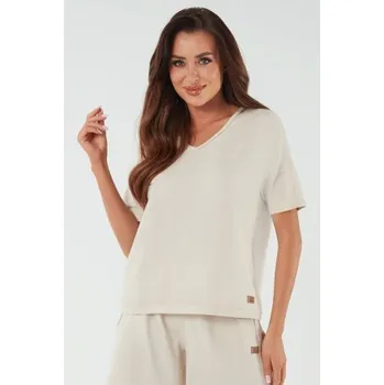 Blůza Italian Fashion Madri s krátkým rukávem Béžová XL