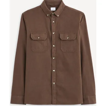 Celio Flanelová košile Caoflacko 1115850 Hnědá M