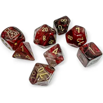 Příslušenství k deskovým hrám Q Workshop Sada 8 kostek Chessex Lab Dice Borealis Cosmos/gold - 30064