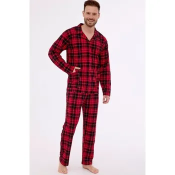 Propínací pánské pyžamo Cornette Robin - bavlna Červená L