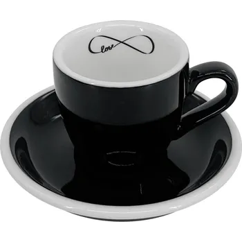 by inspire Presso šálek s podšálkem Roma - Love, 75 ml, černý