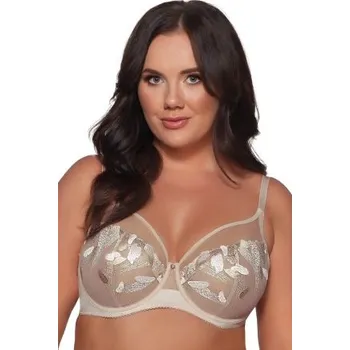 Dámské spodní prádlo Nevyztužená podprsenka Ava Lingerie 2082 Masumi Blush Béžovo-šedá 100D