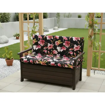 Zahradní lavice Prošívané sezení MARKUS - vzor 65, vzorovaný polstr na zahradní lavici - sedák s opěrkou, různé rozměry, Mybesthome Rozměr: 100x60x50 cm