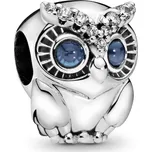 Pandora Stříbrný korálek Sova s modrými krystaly 798397NBCB + 2 měsíce na vrácení zboží