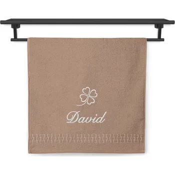 Ručník Ručník se jménem ratanika tmavě béžová 50x100 Čtyřlístek
