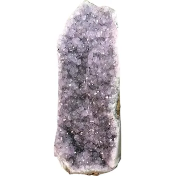 Přírodní kámen Dekorativní ametystová geoda 590 g – stabilní řezaná základna (světle fialová)