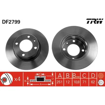 Brzdový kotouč Brzdový kotouč TRW DF2799