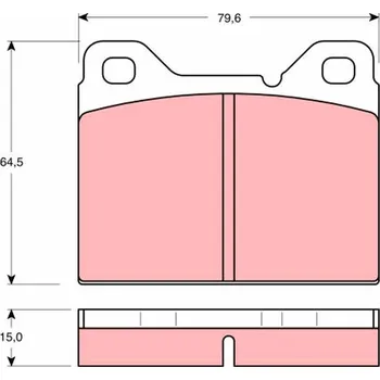 Brzdová destička Sada brzdových destiček, kotoučová brzda TRW GDB1065