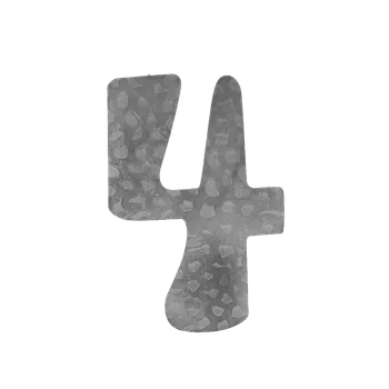 Domovní číslo číslo domové 4, 120x80x3mm zdobné, bez povrchovej úpravy