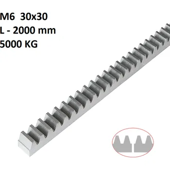 Hřeben kov 30x30 mm, L-2000 mm, pro pohony s pastorkem M6, max. do 5000 kg, pozinkovaný, cena za kus