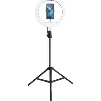 Selfie tyč MG | MG Selfie Ring Fill kruhové LED světlo 13'' + stativ, černé (P8573)