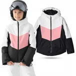 Dívčí zimní bunda JAF545 bílo-černo-růžová - 4F 134