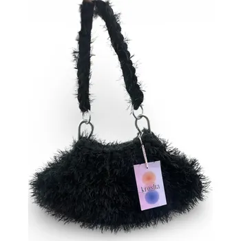 Kabelka krosha atelier Krosha - černá fluffy kabelka/ větší