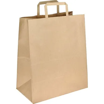 Dárková taška Papírová taška s uchem hnědá MALÁ, 26x14x30