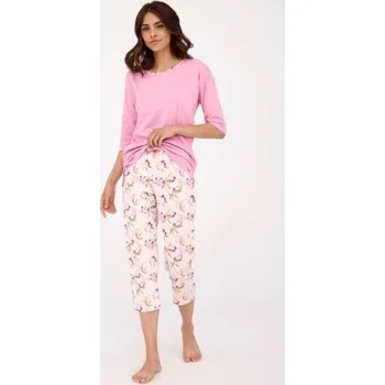 Dámské pyžamo Dámské 3/4 pyžamo Cornette Ivette - bavlna Světle růžová S