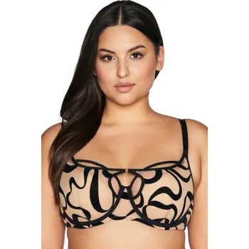 Dámské spodní prádlo Polovyztužená podprsenka Ava Lingerie 2124 Béžovo-černá 75F