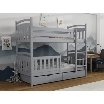 Dětská patrová postel Adaš Barva dřeva: Šedá, 90x200 cm