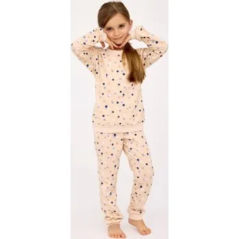 Dívčí pyžamo Dívčí pyžamo Cornette Maya - bavlna Béžová 134-140