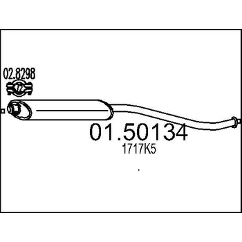 Tlumič výfuku Střední tlumič výfuku MTS 01.50134